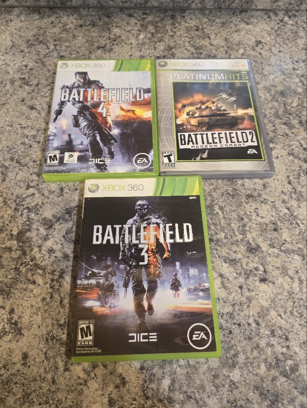 Xbox 360 Battlefield 2 Modern Combat/3/4 Game Lot